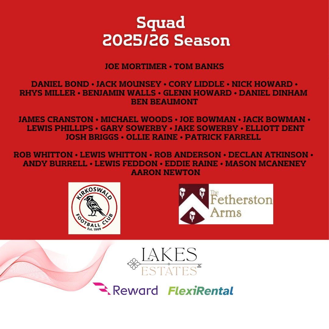 Updated squad list for the season.

The club will be pressing on with player sponsorships over the coming weeks. 7 or 8 businesses have already sponsored players. If you are interested, please get in touch.

The social media posts regarding sponsorship will follow.

🔴⚫