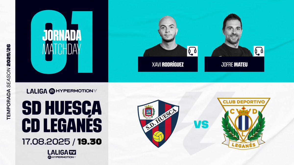 Jofre Mateu Gonzalez (@jofrem11) on Twitter photo #FelizDomingo
Los nervios del inicio en esta #jornada1
El #fútbol mejor en #MovistarLaLigaHypermotionTV👇🏼
🏟 Alcoraz
⌚️ 21:30
⚽️ <a href="/SDHuesca/">SD Huesca</a> <a href="/CDLeganes/">C.D. Leganés</a>
🎙️<a href="/XaviRodriguez_/">Xavi Rodríguez</a> ☝🏼
<a href="/LaLiga/">LALIGA</a> #LALIGAHYPERMOTION #InsideLaLiga #HuescaLeganés
<a href="/LaLiga2/">LALIGA HYPERMOTION</a> #FelizDomingo
Los nervios del inicio en esta #jornada1
El #fútbol mejor en #MovistarLaLigaHypermotionTV👇🏼
🏟 Alcoraz
⌚️ 21:30
⚽️ <a href="/SDHuesca/">SD Huesca</a> <a href="/CDLeganes/">C.D. Leganés</a>
🎙️<a href="/XaviRodriguez_/">Xavi Rodríguez</a> ☝🏼
<a href="/LaLiga/">LALIGA</a> #LALIGAHYPERMOTION #InsideLaLiga #HuescaLeganés
<a href="/LaLiga2/">LALIGA HYPERMOTION</a>