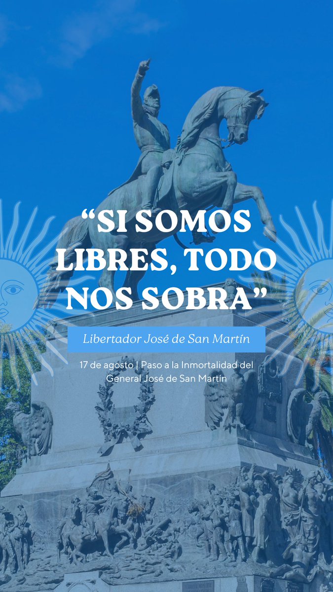 Hoy conmemoramos los 175 años del Paso a la Inmortalidad del General José de San Martín
Su ejemplo de coraje y libertad sigue vivo en cada argentino que no se resigna al pasado