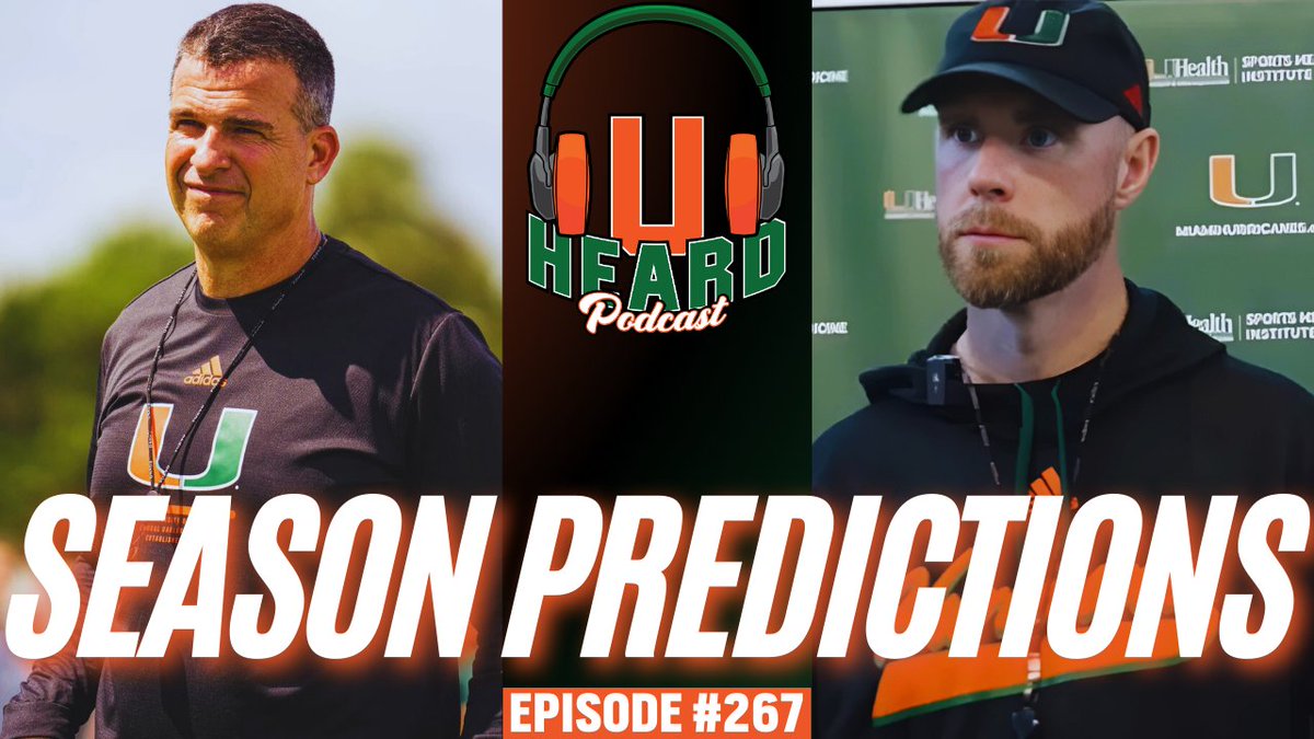 IT'S ALMOST THAT TIME!, Canes fans! We're going LIVE at 6 PM EST to break down the 2025 season. We've got record predictions, a deep dive into the roster, and our "3rd Annual Preseason Awards"! Join us in the chat! 🔥 #GoCanes #TheU #Uheard #ACC
youtube.com/live/yQm4ZvJl9…