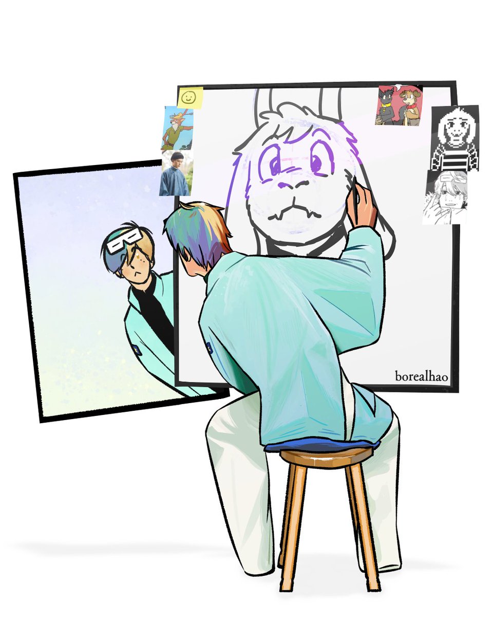 borealhao's tweet photo. Triple Self-Portrait https://t.co/Wgogj45803