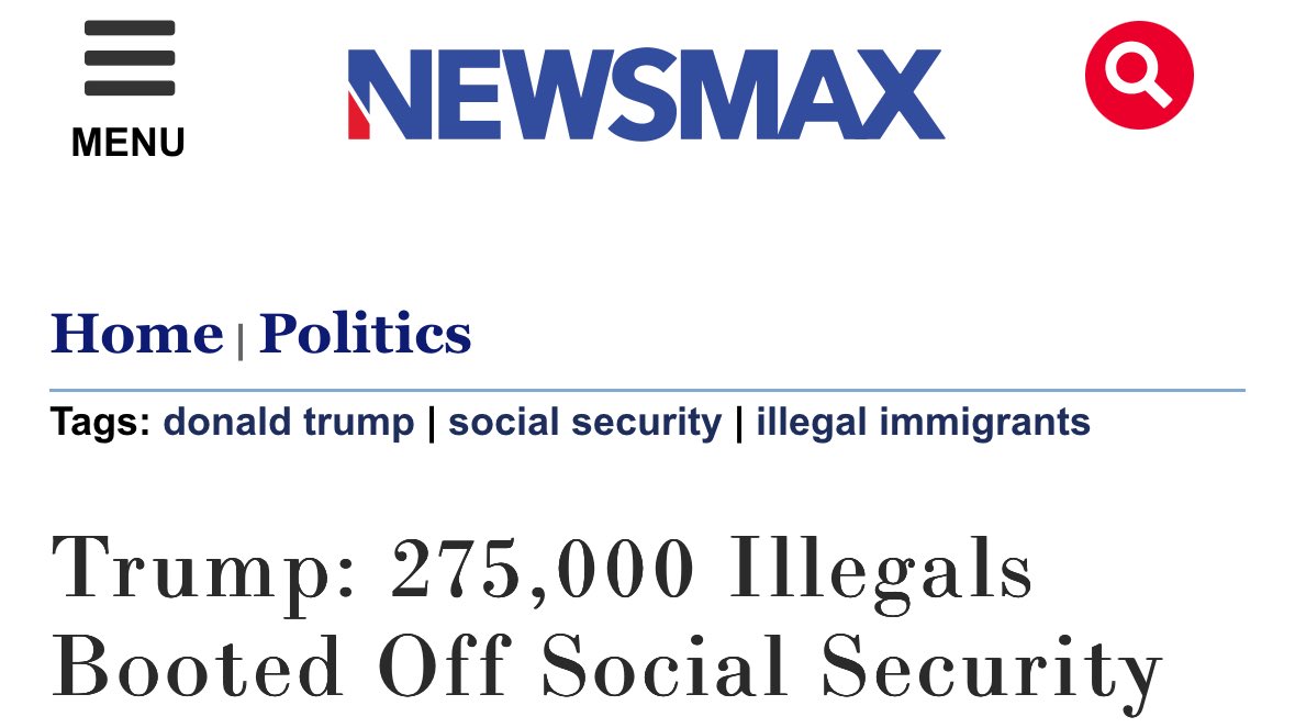 The same Democrats who claim to “protect” Social Security are the ones letting illegals cash your checks.

Social Security is for American seniors, not people who broke our laws to be here. President Trump is ending the fraud, kicking illegals out of the system, and making sure