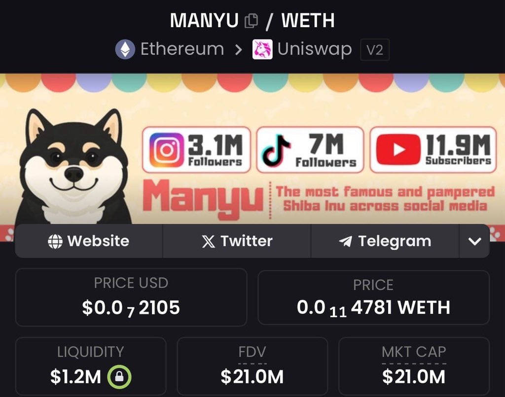 walletbeamx's tweet photo. 🌍 The $MANYU Airdrop is ON!

✨ No entry fees, just pure rewards.

🔗 Join here: https://t.co/CC7ZK3yEqm

🚀 Fuel your wallet with #MANYU #DeFi  $SOL https://t.co/Iw1caQDbFo