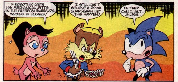 StH #2 (miniseries)|Apr ‘93| A: Shaw 83| W: Gallagher 82(🩷🖤🩵48) #82

I feel like we should take note of how many times it is said “Mobius is doomed” from Sal. Or a “he’s going to take over the world” line of some kind 😂

-Radrey 
#sallyacorn #SonicTheHedeghog #rally4sally