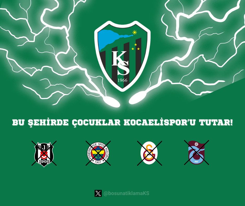 bosunatiklamaKS's tweet photo. Burası İngiltere değil, Türkiye.

Kocaeli Stadyumu’nda Kocaelispor’un Beşiktaş, Fenerbahçe, Galatasaray ve Trabzonspor ile oynayacağı karşılaşmalarda bu takımların formalarıyla stadyuma girmeye teşebbüs etmeyiniz. 

Olası tartışmaların önüne geçmek adına bu bir hatırlatmadır.