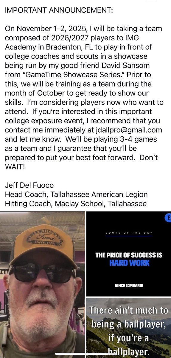 If you are a high school player who has aspirations to play college baseball, I recommend that you take a look at this.  Whatever, don’t WAIT!