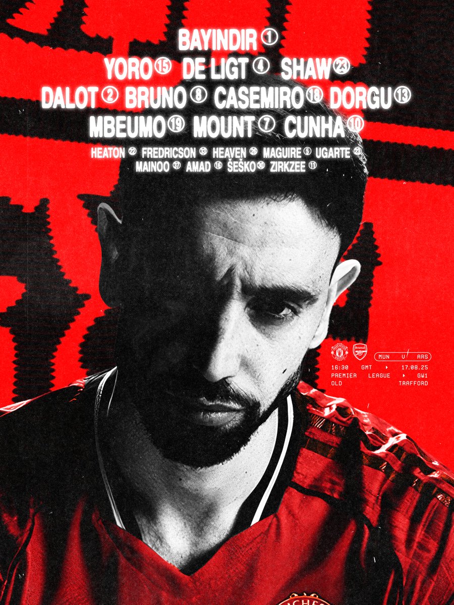 DBan_'s tweet image. Today's Lineup vs Arsenal 👀
#MUFC