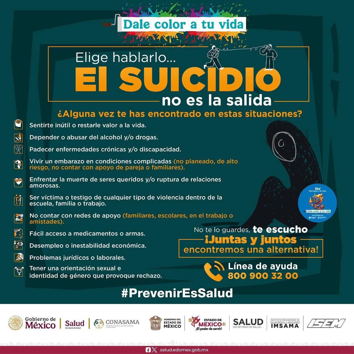 La atención temprana de la depresión puede prevenir intentos de suicidio o su consumación, no te guardes tus emociones, te escucho ¡juntas y juntos encontremos una alternativa!
#PrevenirEsSalud