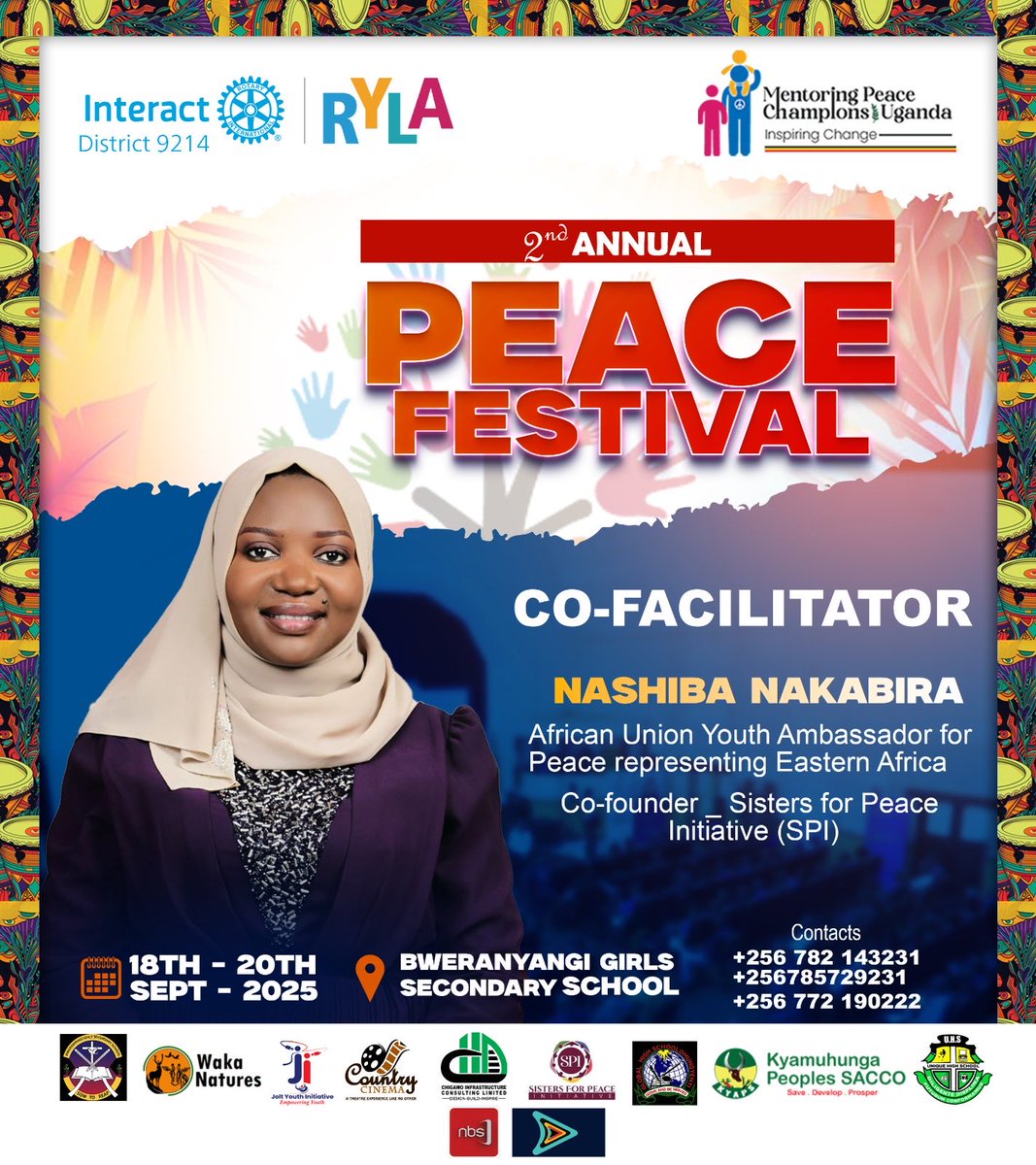 SISTERSFORPEAC's tweet image. 🎉 Are We Ready for The 2nd Peace Festival! 🕊️

🟣 Don’t miss the Peace Challenge by Sisters for Peace Initiative!

🎤 Featuring Our Very Own Nashiba, a passionate Youth, Peace &amp;amp; Security expert dedicated to empowering young voices for lasting peace.

📍 Here We Come Bushenyi