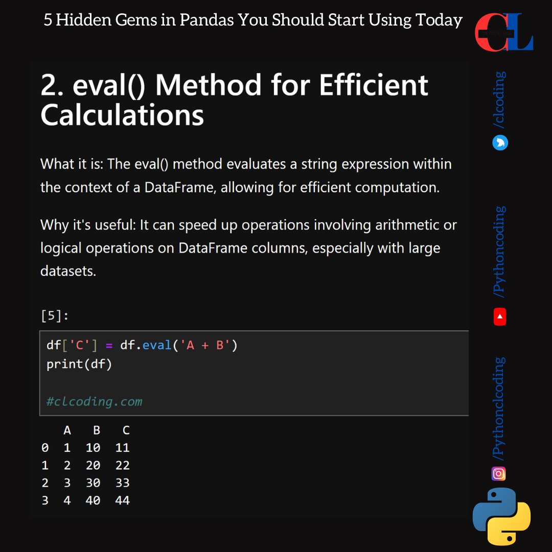 clcoding's tweet image. 4 Hidden Gems in Pandas You Should Start Using Today