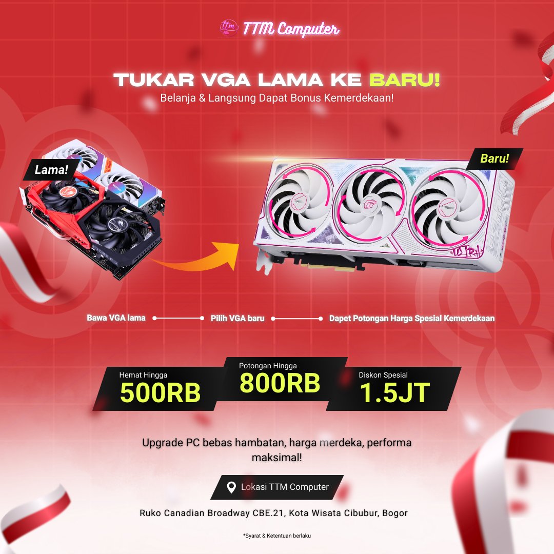 ttmcomputer2007's tweet photo. Siapa nih yang dari kemarin mau updated vga ?? 😊😊 Manfaatkan promo terbatas dari ttmcomputer. Info detail cek disini sebelum terlambat. TTM COMPUTER KOTAWISATA since 2007 https://t.co/GC4Vw5FMZY https://t.co/aO20v4wtjT