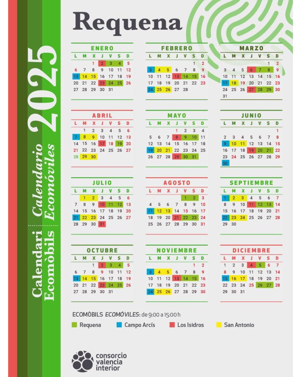 📝 Recordamos el calendario de ecomóviles para 2025 ♻️ @aytorequena instagram.com/p/DNSyeOMpALt/…