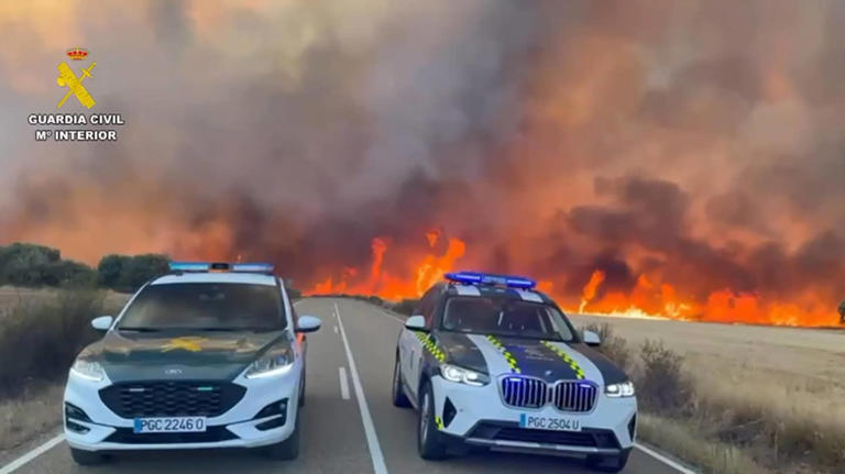 Guardia Civil (@guardiacivil) on Twitter photo 📢 <a href="/DGTes/">Dir. Gral. Tráfico</a> informa de 13 carreteras secundarias cortadas por #IncendiosForestales:
📍#Cáceres
⚫️CC-218 Casas del Monte
⚫️CC-224 Hervás
⚫️CC-234 Valdastillas
📍#Ourense
⚫️N-525 Guimarei
⚫️OU-533 Outar de Pregos
⚫️OU-1009 Cabreiroá
⚫️Accesos a la carretera A-52, Vilardevós, P.K. 📢 <a href="/DGTes/">Dir. Gral. Tráfico</a> informa de 13 carreteras secundarias cortadas por #IncendiosForestales:
📍#Cáceres
⚫️CC-218 Casas del Monte
⚫️CC-224 Hervás
⚫️CC-234 Valdastillas
📍#Ourense
⚫️N-525 Guimarei
⚫️OU-533 Outar de Pregos
⚫️OU-1009 Cabreiroá
⚫️Accesos a la carretera A-52, Vilardevós, P.K.