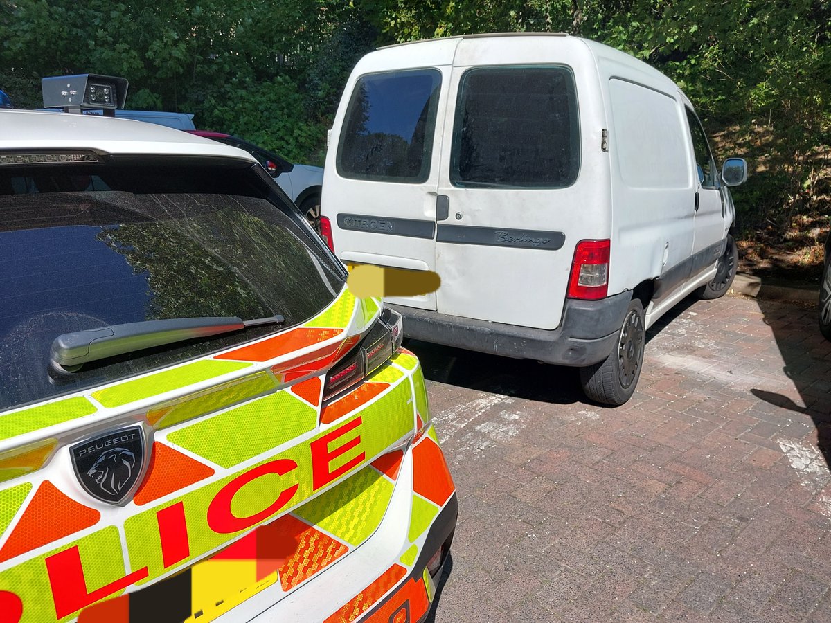 This van failed to stop for us yesterday whilst on patrol. We have located it today, the van has no insurance and is falsely registered. We are now seizing the van under the road traffic act. #DYcrimeteam