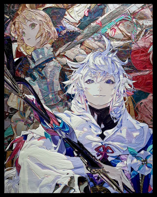 最終再臨展行ってきました 展字数500点超えは圧巻 ゲーム画面では潰れてしまう細かい線もしっかり見られる&でっかい高精細印刷や特殊印刷物を間近に眺められて楽しかったな メインビジュアル、ダヴィンチちゃん、アナスタシア、オベロンサマプリ