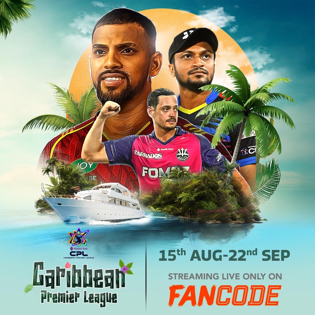 Falcons are early dark horses – Shakib hunting 500 wickets, Seales bowling rockets and Ghazanfar spinning webs.
Watch live on FanCode - fancode.onelink.me/tTJR/ez53525q
#CPLonFanCode #CPL2025