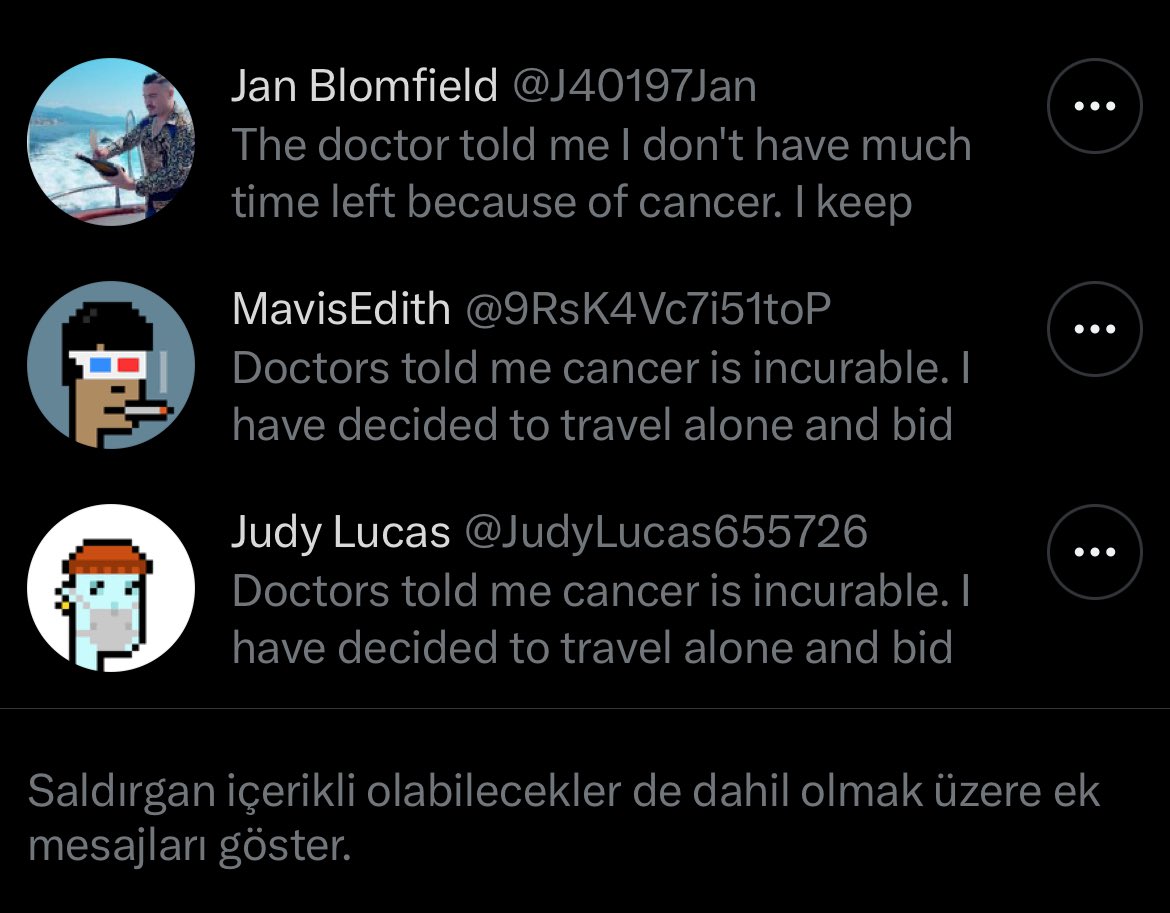 Afrikalı prenslerden sonra kanser hastaları türemiş 😂 Hepsi de bana miras bırakıyor