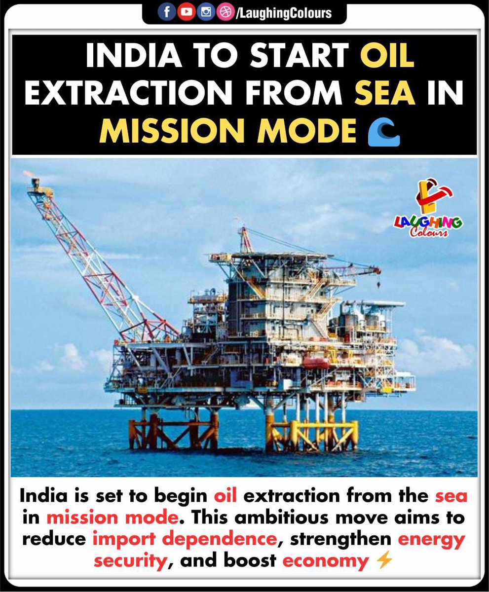 LaughingColours's tweet image. Energy Mission 🌊

#India #oilextraction #energysecurity #economy #missionmode #importreduction
