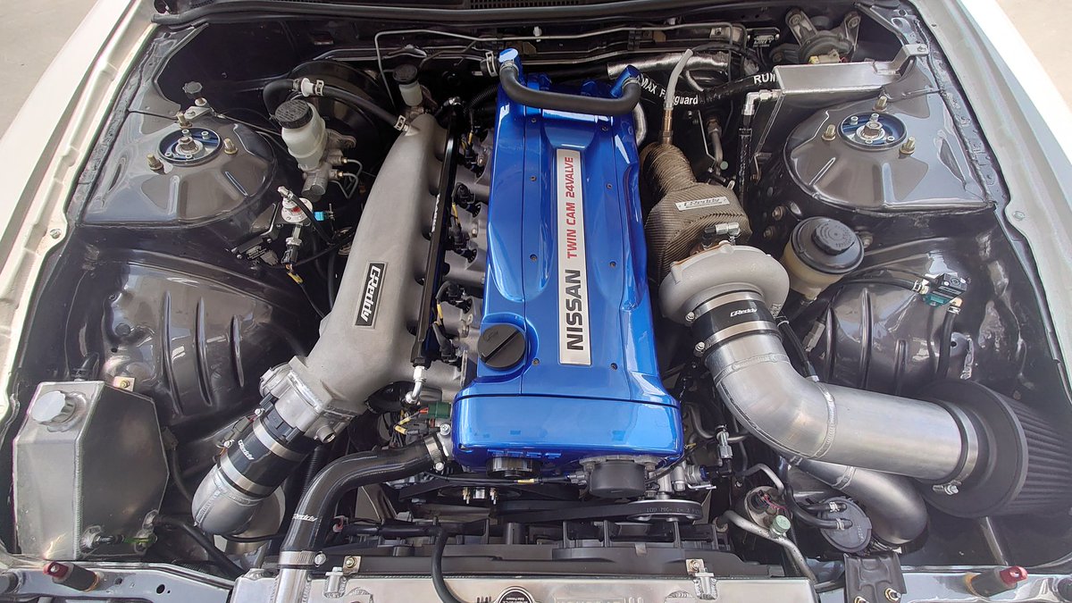 ochisuyama's tweet photo. S14 RB25改26
プレシジョンターボ 5858タービン
LINK日帰りセッティング

RBのアンチラグの音はなかなか攻撃的でかっこいい🫟

RBの発進時やアクセルのツキがモッサリしてるネガなところを点火や電スロ設定詰めていい感じにまとめらたと思います👍

プレシジョンターボ初めてでしたがメタルなのに下あるしかなりいいな〜

毎度ながらKtech亀谷さんの仕事が素晴らしくてリスペクト
