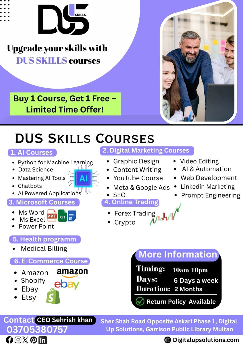 DUSSkills's tweet photo. "Skills are the new currency 💡 The more you learn, the more you earn. Start your journey today with DUS Skills 📷 #DUSSkills #FutureSkills #GrowWithKnowledge #OnlineLearning https://t.co/BvN3Wl10fI