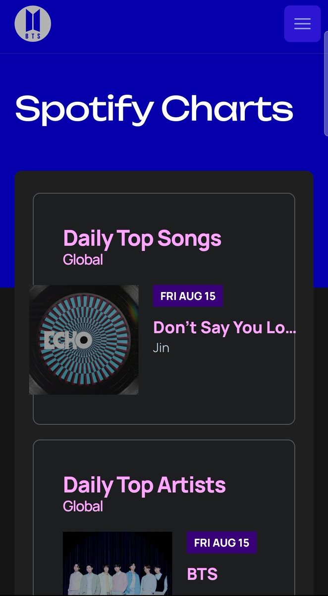GerARMY (@bts_gerarmy) on Twitter photo ARMY 💜
.<a href="/btschartdata/">BTS Charts</a> hat eine neue Seite eingerichtet, wo man die Spotify Streams von BTS verfolgen kann 👀
Checkst sie aus:
🔗 bcd-app.fly.dev/spotify ARMY 💜
.<a href="/btschartdata/">BTS Charts</a> hat eine neue Seite eingerichtet, wo man die Spotify Streams von BTS verfolgen kann 👀
Checkst sie aus:
🔗 bcd-app.fly.dev/spotify