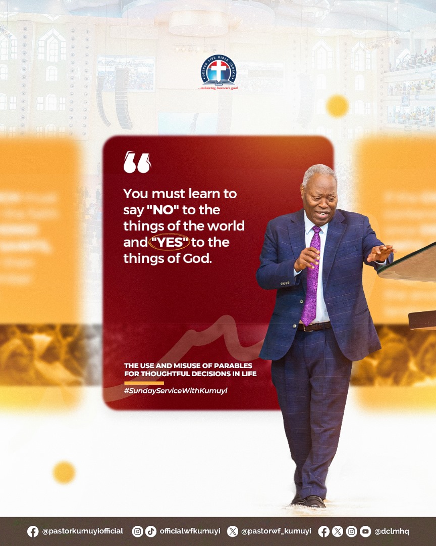 dclmhq's tweet photo. You must learn to say "NO" to the things of the world and "YES" to the things of God.

#SundayServiceWithKumuyi https://t.co/M4xcEctea7