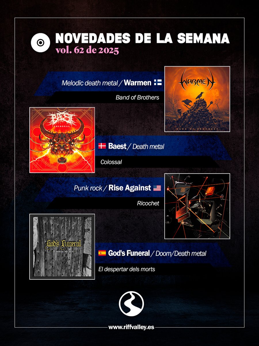 RiffValleyEs's tweet image. Radar de novedades Vol. 62:
Baest
Warmen
Rise Against
God’s Funeral

➡️ ¡Os contamos aquí!: riffvalley.es/novedades/rada…

#Baest #Warmen #RiseAgainst #GodsFuneral #FollowTheRiff #RiffValley #metal #nuevodisco #lanzamiento #metalspain #metalextremo