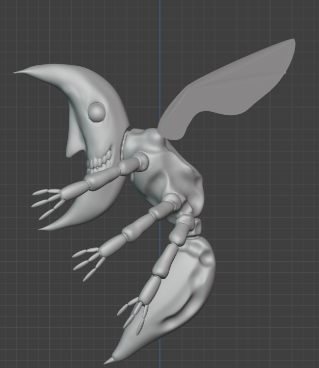 月光般洁白闪耀的翅膀——危险生物「Lunar Bug」。
它会在领地边缘以翅膀的嗡鸣声警告入侵者，若仍然靠近，将毫不留情地发动袭击。
#月光虫 #恐怖游戏 #独立游戏 #VOIDNIGHTMAREDUNGEONS #敌人设计 #游戏开发 #3D建模 #Blender