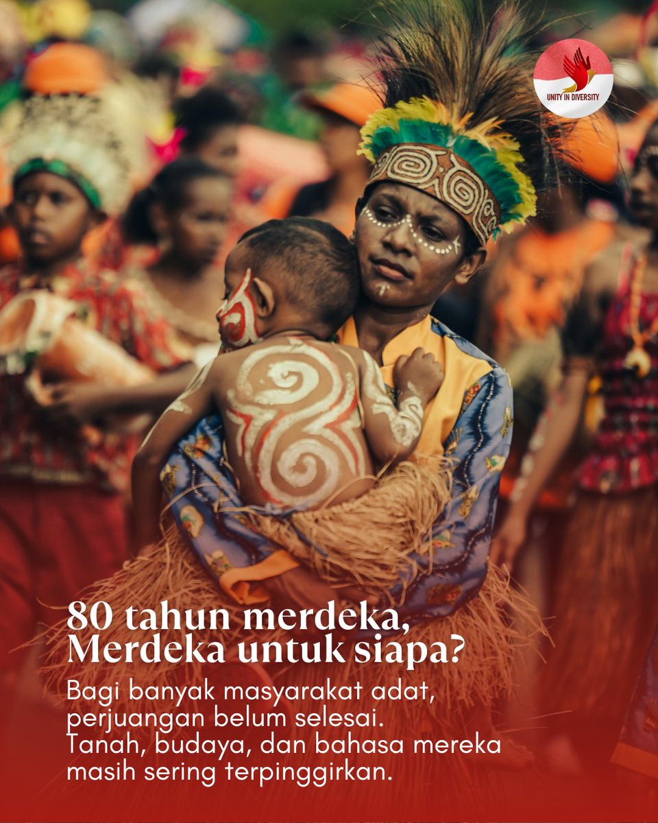 80 Tahun Merdeka, tapi apakah semua sudah merdeka? 🇮🇩
Masyarakat adat masih berjuang mempertahankan tanah, budaya, dan bahasa mereka.

Untuk followers di Instagram, terima kasih untuk 1.000 lebih followers yang sudah bersama kami di perjalanan ini!

Tepat di Hari Kemerdekaan