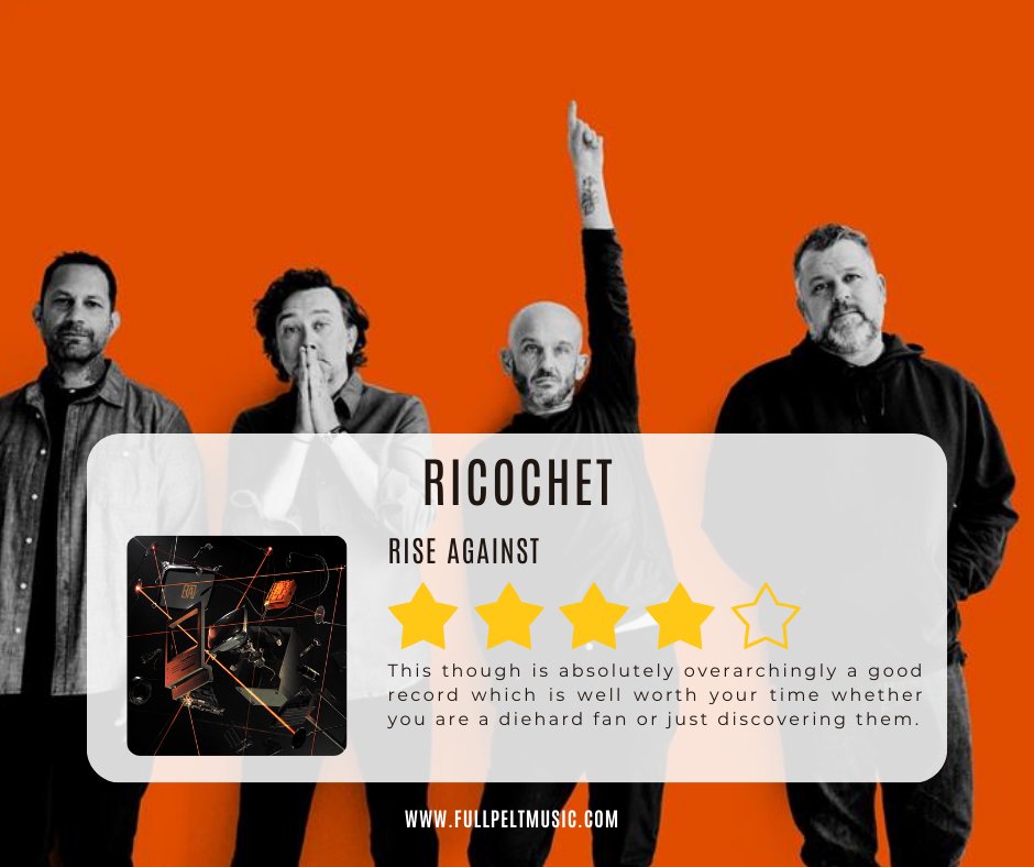 fullpeltmusic's tweet image. ALBUM REVIEW: Rise Against release new album, 'Ricochet'!

@riseagainst - #ricochet

Read our review 👇
fullpeltmusic.com/2025/08/rise-a…