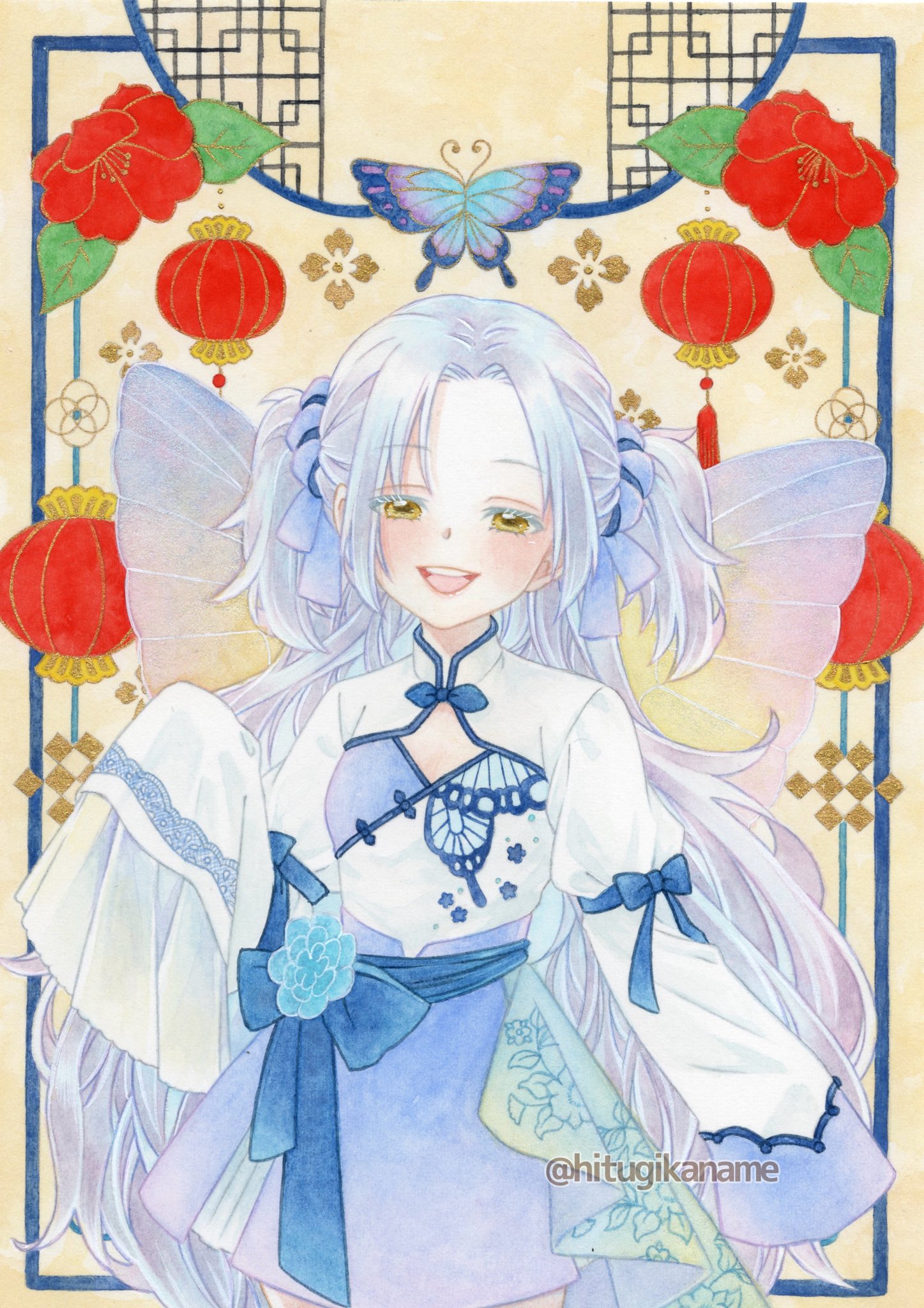 安西大、－蝶と牡丹－、希少な画集より、版上サイン入り、新品高額画装 ひつぎ on X: 