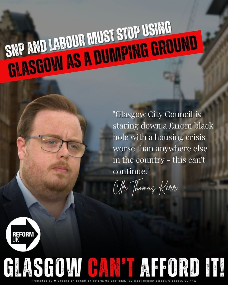 Glasgow is at breaking point – the city is skint and its young people can't get a house. 

Glasgow and Scotland can't afford the SNP and Labour's open door immigration policies anymore. 

It's time to invest in our own and stop using our city as a dumping ground!