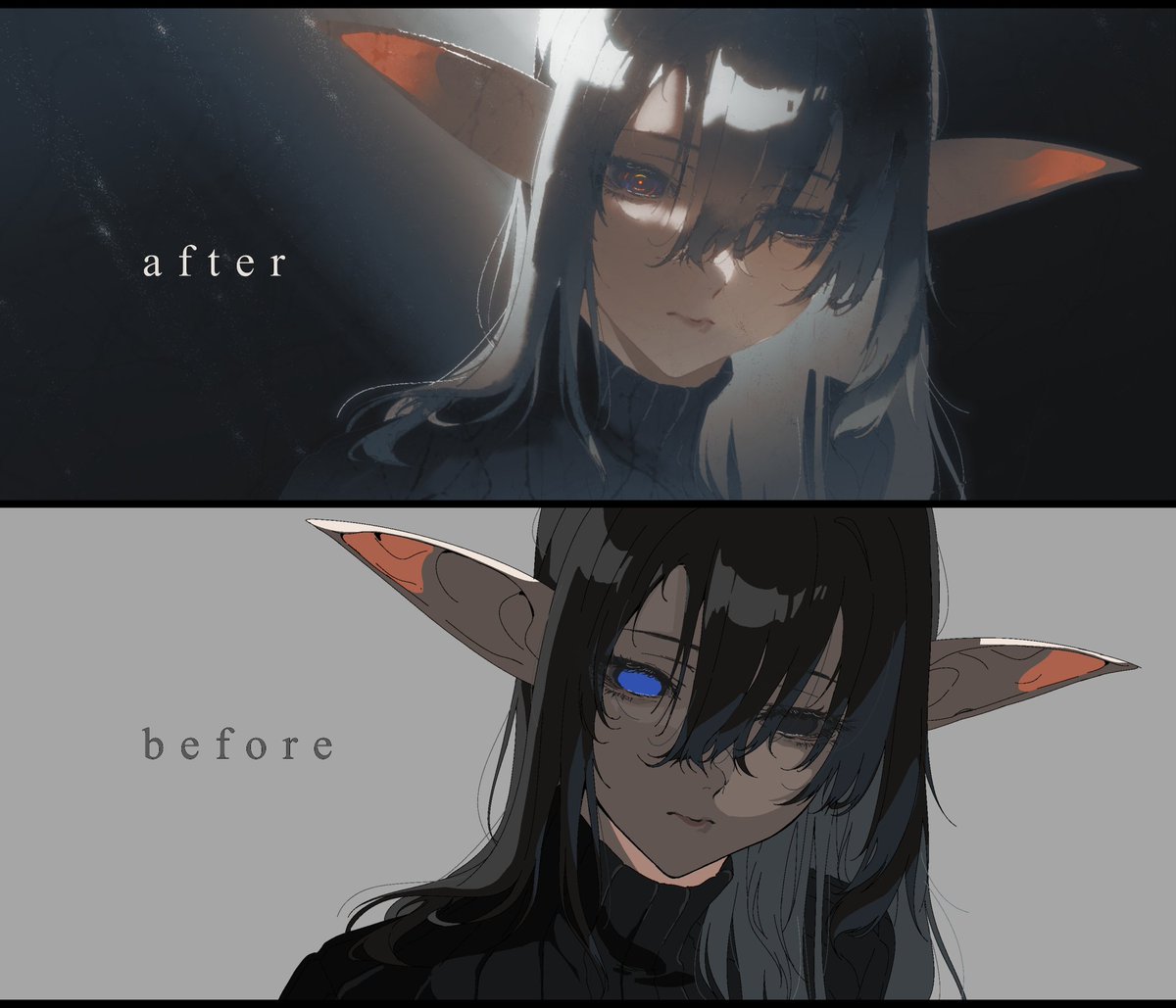 before &amp; after composited work