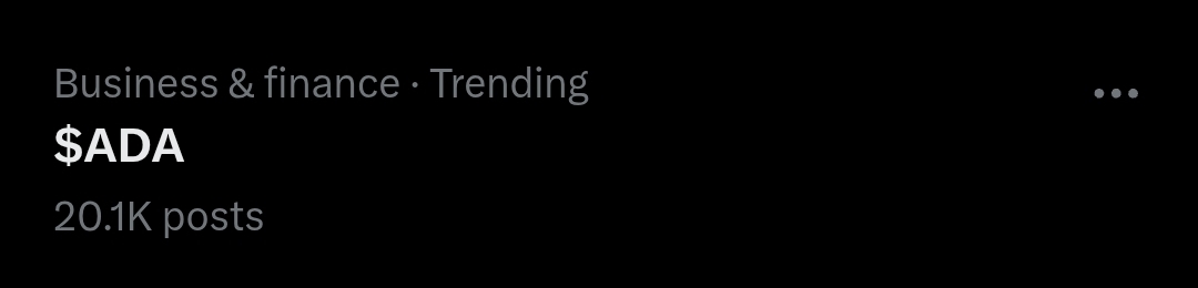 BREAKING NEWS:

$ADA is trending again