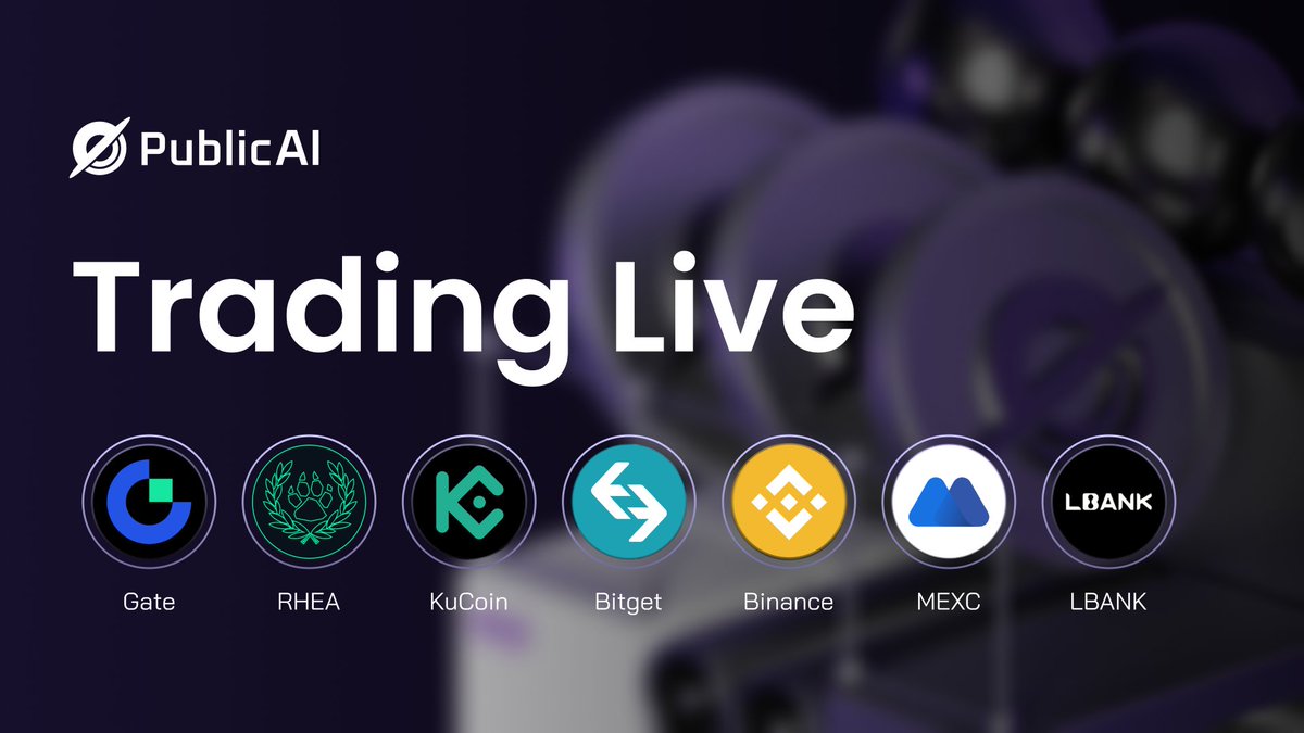 PublicAI (@publicai_) on Twitter photo Trading is LIVE
$PUBLIC is now trading across the world’s top exchanges:
<a href="/binance/">Binance</a> - <a href="/bitgetglobal/">Bitget</a> - <a href="/kucoincom/">KuCoin</a> - <a href="/LBank_Exchange/">LBank.com</a> - <a href="/MEXC_Official/">MEXC</a> -<a href="/rhea_finance/">Rhea Finance</a> - <a href="/Gate/">Gate</a> and now on <a href="/veaxlabs/">veax</a> 
This is just the beginning.
The Human Layer of AI is here. Trading is LIVE
$PUBLIC is now trading across the world’s top exchanges:
<a href="/binance/">Binance</a> - <a href="/bitgetglobal/">Bitget</a> - <a href="/kucoincom/">KuCoin</a> - <a href="/LBank_Exchange/">LBank.com</a> - <a href="/MEXC_Official/">MEXC</a> -<a href="/rhea_finance/">Rhea Finance</a> - <a href="/Gate/">Gate</a> and now on <a href="/veaxlabs/">veax</a> 
This is just the beginning.
The Human Layer of AI is here.