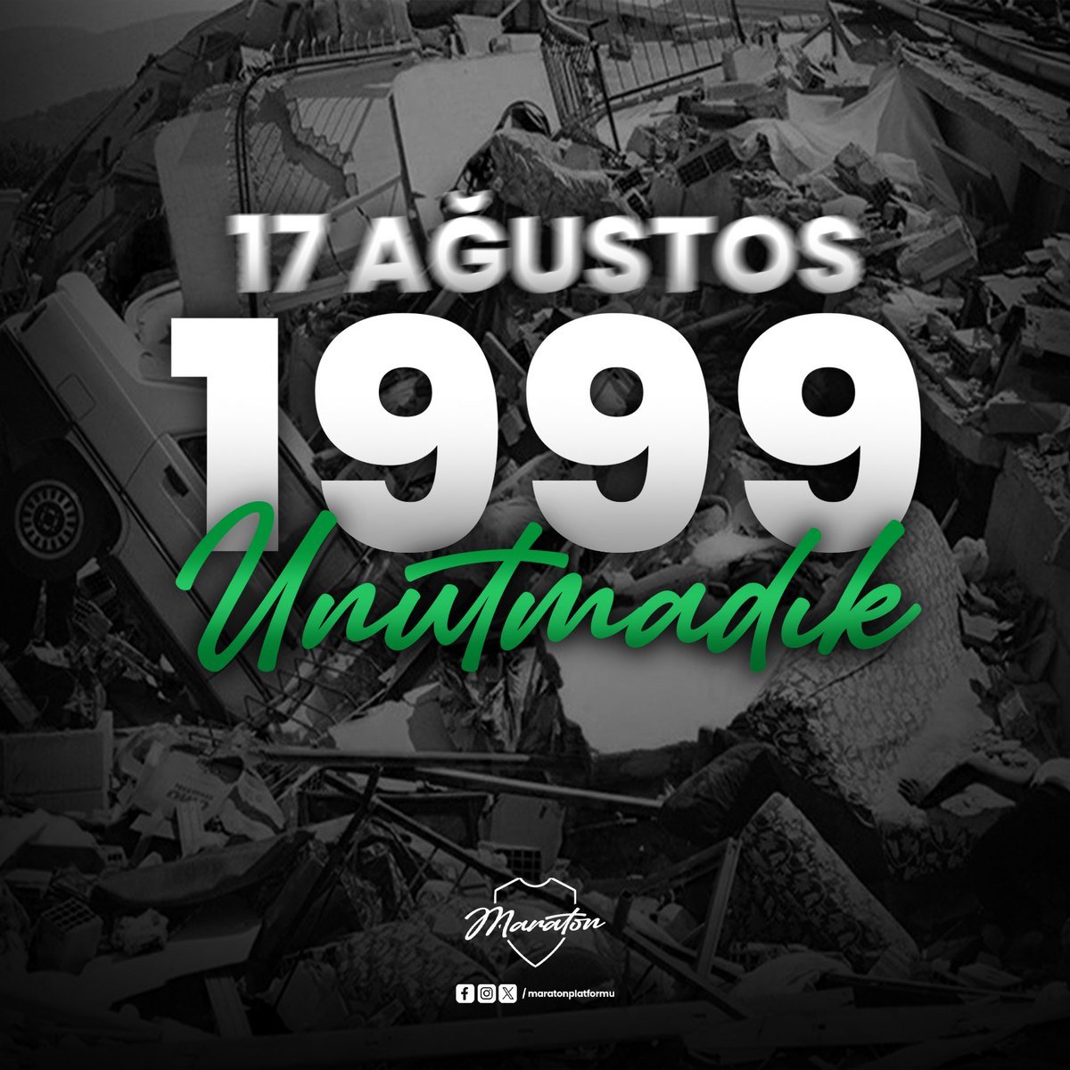 17 Ağustos 1999

Bir gecede karanlık çöktü umutların üstüne,
Binlerce canımızı kaybettik,
Bir milletin kalbi derinden yaralandı.

O büyük acıyı unutmadık, unutturmayacağız.
Yaşamını yitirenleri rahmetle, geride kalanları saygıyla anıyoruz.