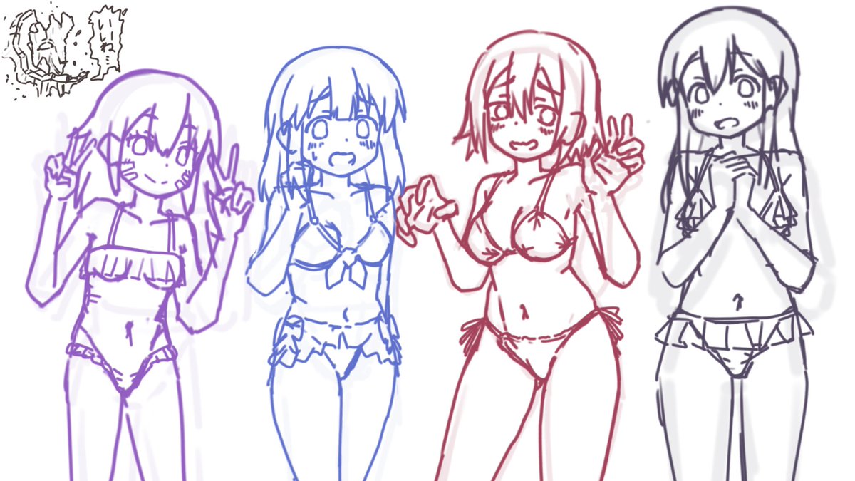 メイドインアビスの水着ガンジャ隊ガールズ　ラフ