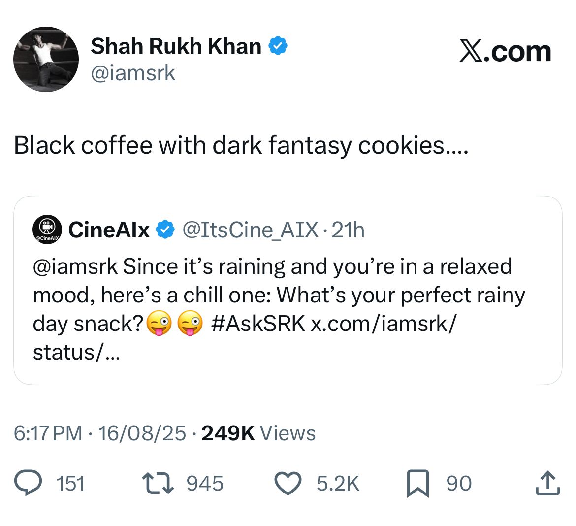 Guess I’ll call it ‘Dark Fantasy Pathaan Special’ from now on.
#SRKsFavoriteDarkFantasy