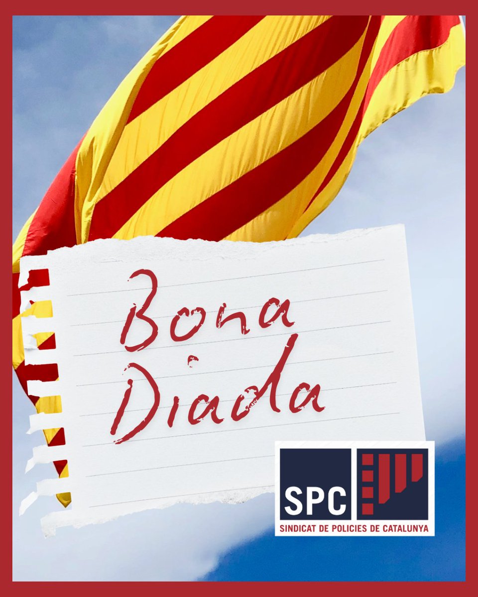 Des de l'SPC us desitgem una Bona Diada Nacional de Catalunya i un Bon Servei!

#SindicatdePoliciesdeCatalunya #SPC #SPCMossos #DiadadeCatalunya #BonaDiadaNacionaldeCatalunya