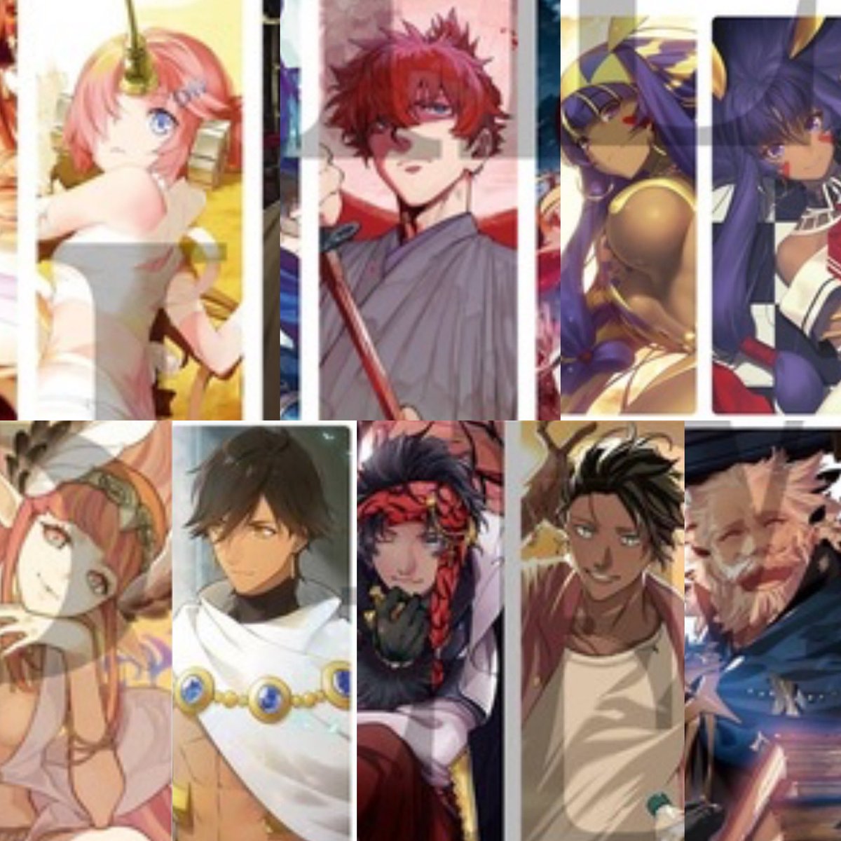 shimaharuka's tweet photo. 【交換】FGO 最終再臨展 編成画面風カード 

【譲】画像1
【求】画像2

※郵送交換。

ピンポイントで難しいと思ますが、優先度など決まってないので、1枚でも対応します。緩募のため気軽に声かけてください。よろしくお願いします！ https://t.co/t93TIYFYCB