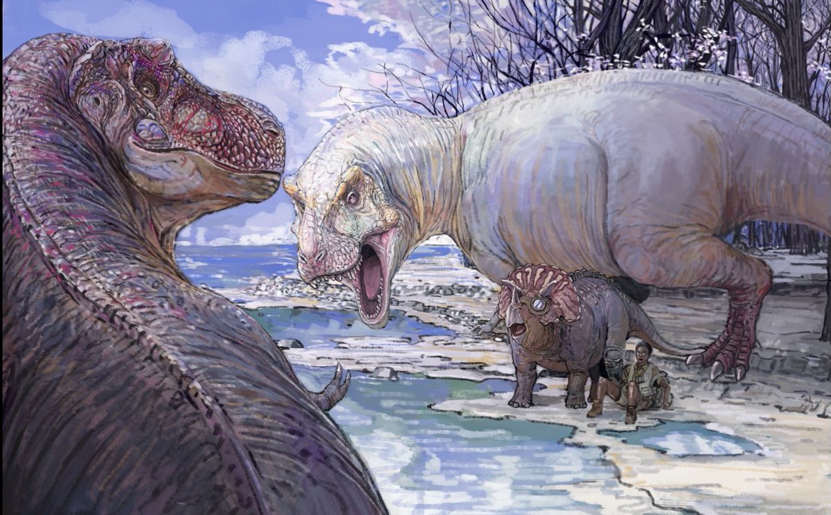 33oo418197's tweet photo. #dinosaur #painting 遇到奇怪的家伙啦！！！ https://t.co/sQjGkQAuSE