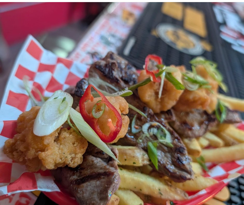 “Make it Surf n’ Turf 🌊🔥
Add Hot n’ Spicy Squid to your Steak n’ Fries!🥩🍟 Open from 5 pm for delivery &amp; collection 🚗📦”
+ Juicy burgers, chicken n sides.
heavensteak.com