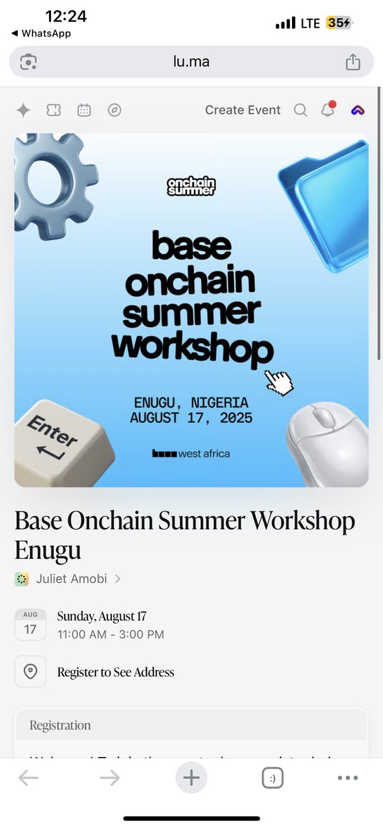 Poster for Base Onchain Summer Workshop in Enugu