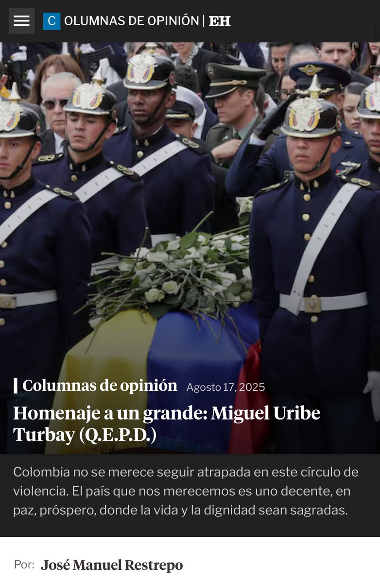 jrestrp's tweet photo. El milagro que pedimos no llegó, pero el verdadero milagro sería que su legado despierte la fuerza para romper el círculo de odio, división y violencia. No aceptamos por la vía de la violencia, volver al miedo. Miguel Uribe representaba la política decente, la que une con integridad y valores y no divide.

https://t.co/SazowDmbRI