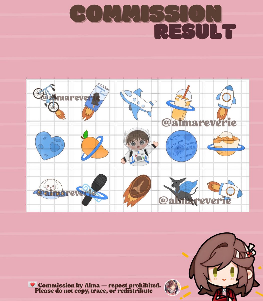 🩷Commission result 🌿

✨chibi half body main chara style commis + 14 element ✨
thank you for commissioning me!  

Alma is still open for chibi comms ♡ DM ke <a href="/almareverie/">Alma - MT after DM</a> yap
#zonauang