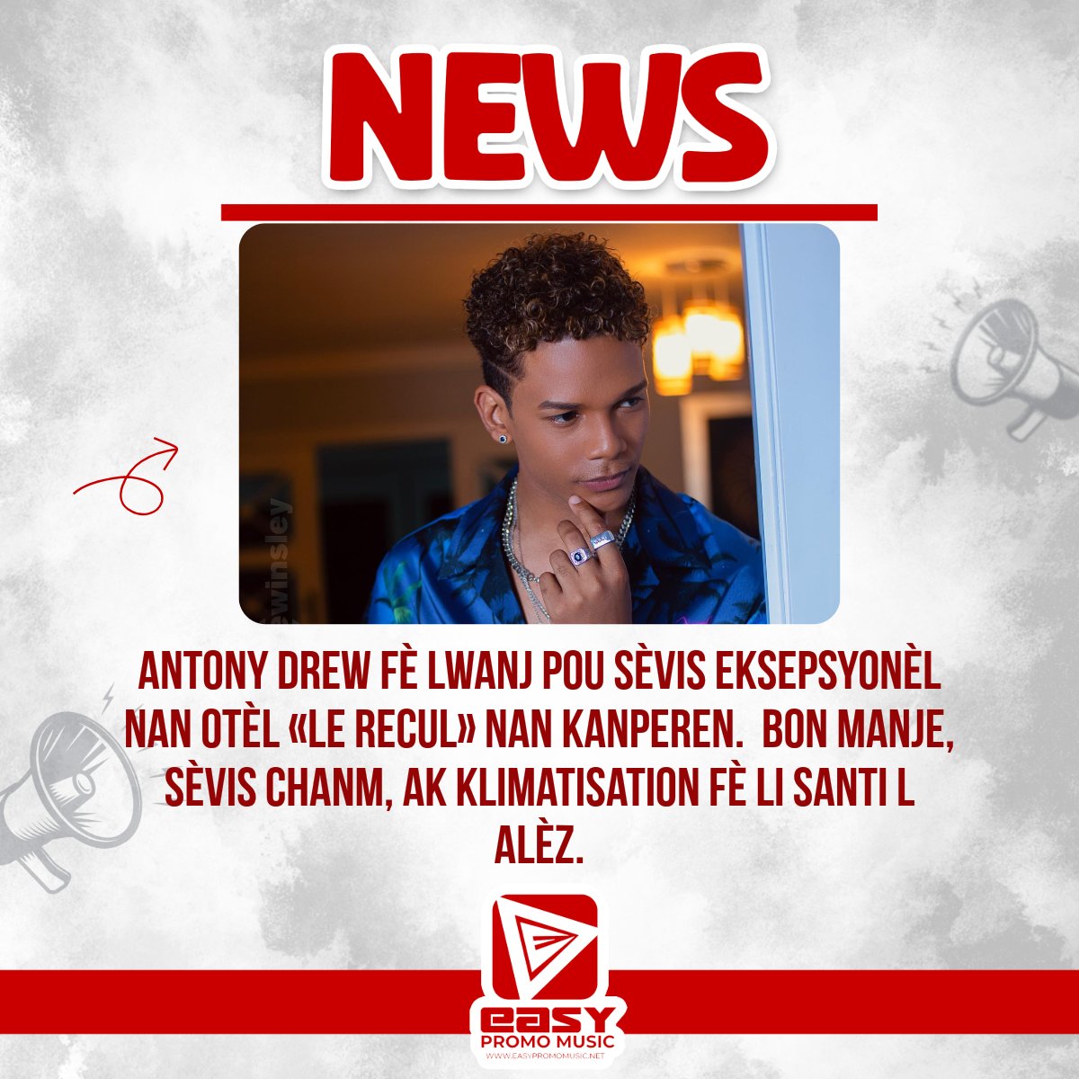 ⭕️ : Antony Drew fè lwanj pou sèvis eksepsyonèl nan otèl «Le Recul» nan Kanperen.