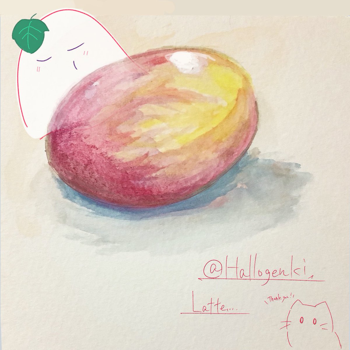 Hallogenki's tweet photo. 近頃 スーパーでぶどうを見かけることが増えてきました。
ということで、ぶどうを食べるオバケです。

気が付けば8月も半ば。秋が近づいているのかもしれません。
まだ暑いですが、熱中症などお気をつけてくださいね🍀
 #イラスト  #水彩画  #夏  #熱中症注意  #絵柄が好みって人にフォローされたい https://t.co/3aQL6r5a9N