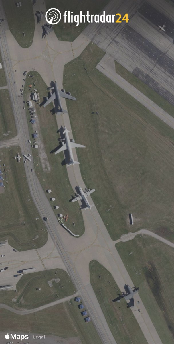 mattlooksup's tweet photo. Just noticing the Apple Maps on @flightradar24 was taken at @SpiritAirshow time.
 #N757A Catfish is there and many more. https://t.co/BmEIRB1rN3