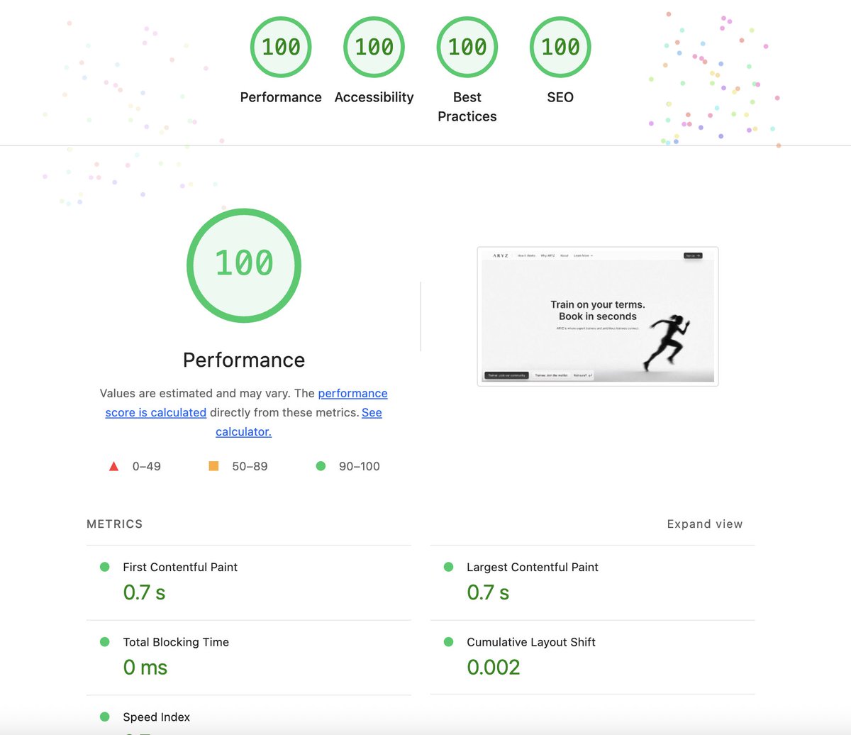 imnotharryjames's tweet photo. Don’t you just love it when a plan comes together

New build for Aryz scoring top marks across the board🥇

@webflow really stepping up https://t.co/EnSpjoP7Wx