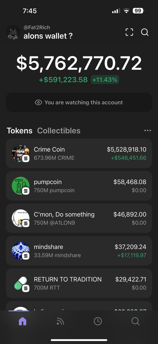 It holds my mindshare.  I didn’t send it there and it’s not mine.  A trade that appears to be from his account was made.  But 1 sol to 40k off 33m. Tokens.  The rest of the coins sent around 3/4 of their supply. Imagine if the wallet wakes up and dumps CRIME. She gone! (Country